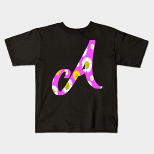 Letter A personalized custom name monogram initials Alphabet A capital letter A Kids T-Shirt